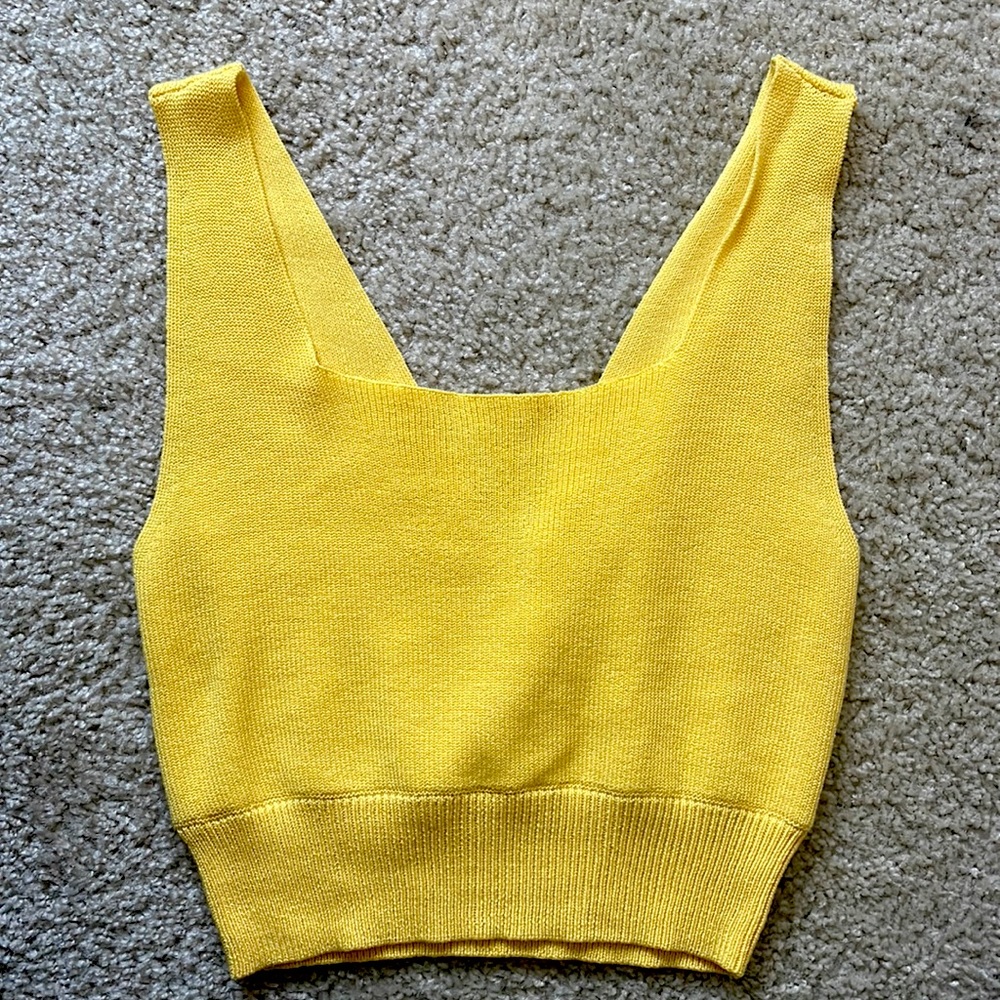 Yellow Knit Tank Top